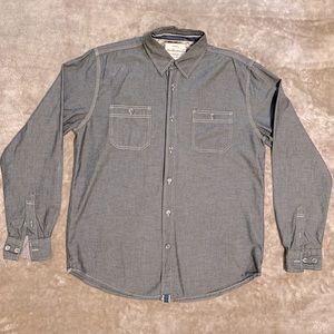 Weatherproof Long Sleeve Chambray Shirt Button-up Medium